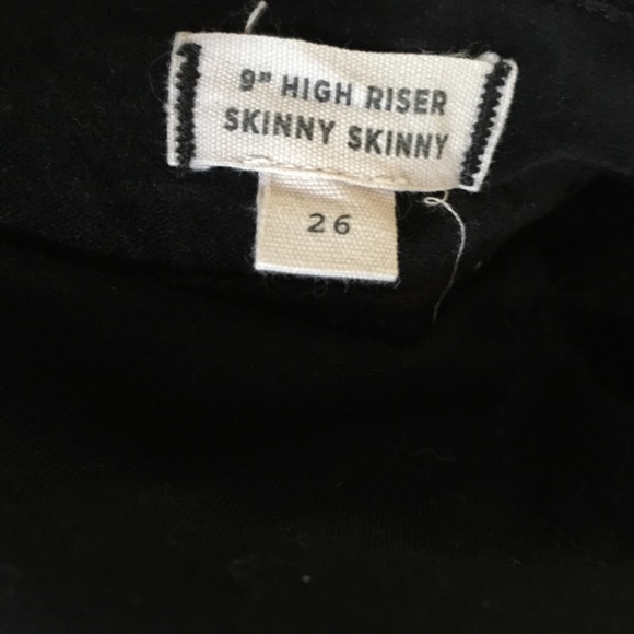 Madewell 9” High Riser Skinny Velvet Black Pants Waist 29 - Picture 10 of 10